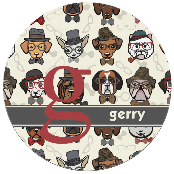 Hipster Dogs Round Mousepad - APPROVAL