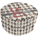 Hipster Dogs Round Pouf Ottoman (Personalized)