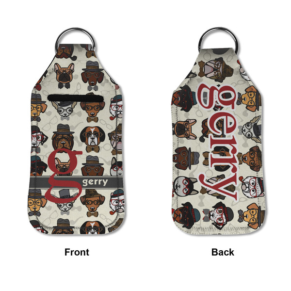 Hipster Dogs Sanitizer Holder Keychain - Large APPROVAL (Flat)