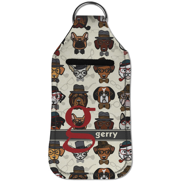 Hipster Dogs Sanitizer Holder Keychain - Large (Front)