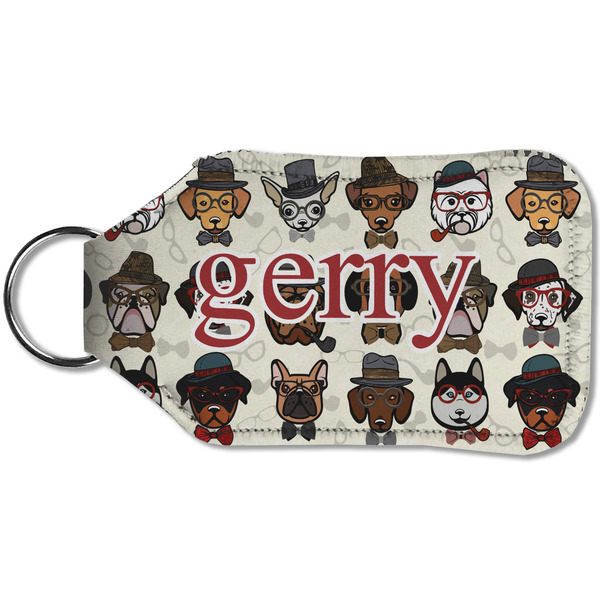 Hipster Dogs Sanitizer Holder Keychain - Small (Back)