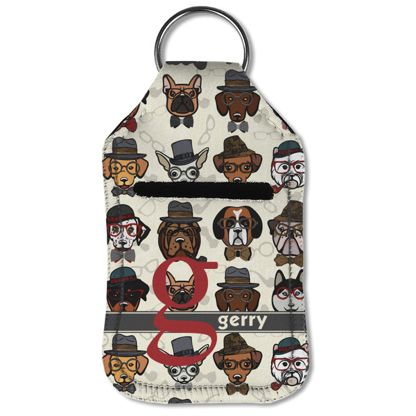 Hipster Dogs Sanitizer Holder Keychain - Small (Front Flat)