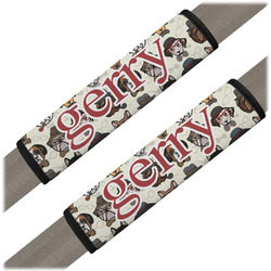 Hipster Dogs Seat Belt Covers (Set of 2) (Personalized)