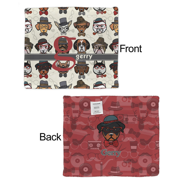 Hipster Dogs Security Blanket - Front & Back View