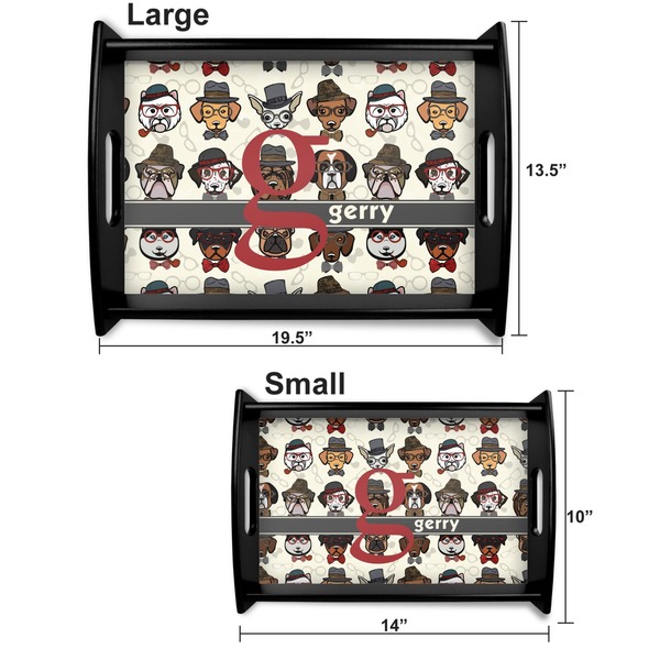 Hipster Dogs Serving Tray Black Sizes