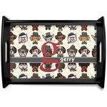 Hipster Dogs Black Wooden Tray - Small (Personalized)