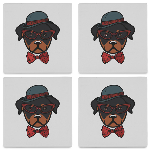 Hipster Dogs Set of 4 Sandstone Coasters - See All 4 View