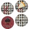 Hipster Dogs Set of 4 Glass Appetizer / Dessert Plate 8" (Personalized)