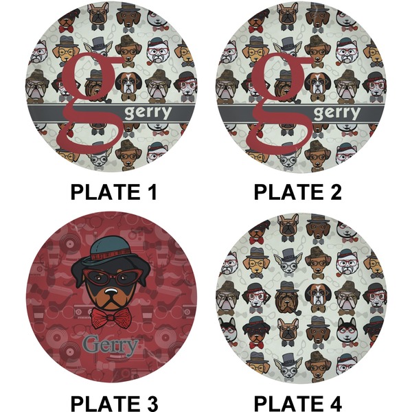 Hipster Dogs Set of Lunch / Dinner Plates (Approval)