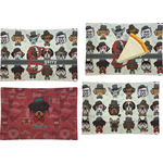 Hipster Dogs Set of 4 Glass Rectangular Appetizer / Dessert Plate (Personalized)