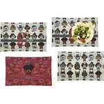 Hipster Dogs Set of 4 Glass Rectangular Lunch / Dinner Plate (Personalized)