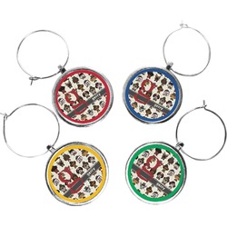 Hipster Dogs Wine Charms (Set of 4) (Personalized)