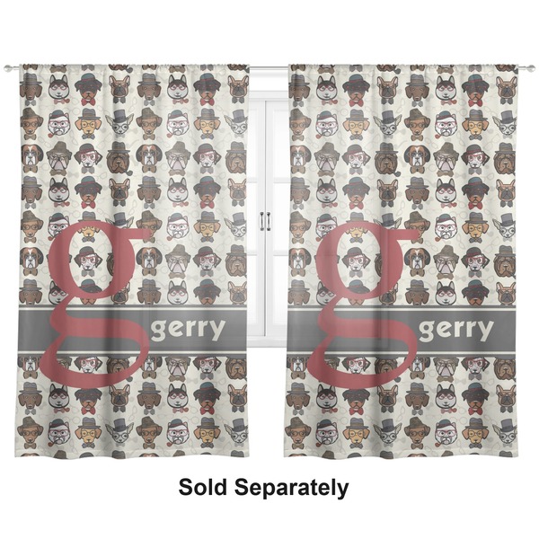 Hipster Dogs Sheer Curtains