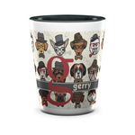 Hipster Dogs Ceramic Shot Glass - 1.5 oz - Two Tone - Single (Personalized)
