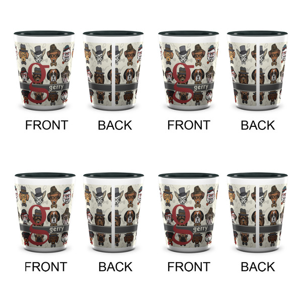 Hipster Dogs Shot Glassess - Two Tone - Set of 4 - APPROVAL