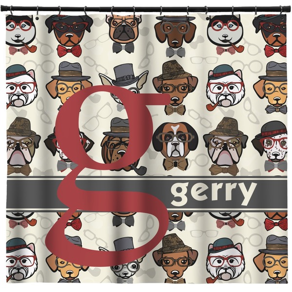 Custom Hipster Dogs Shower Curtain - 71" x 74" (Personalized)