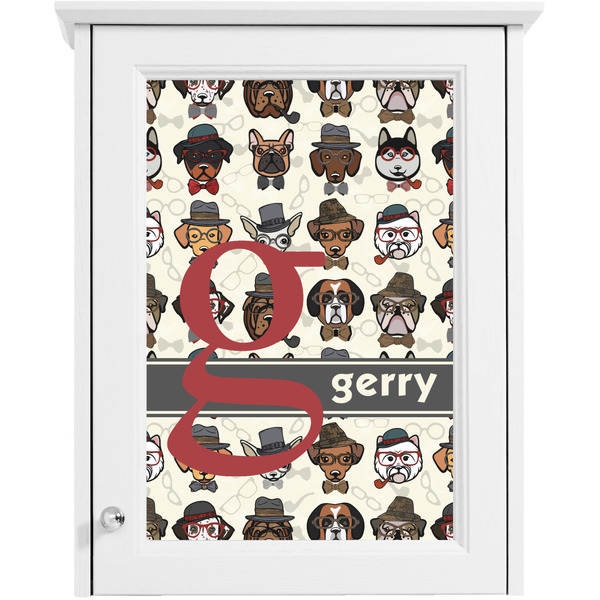 Hipster Dogs Single White Cabinet Decal