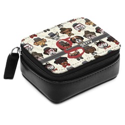 Hipster Dogs Small Leatherette Travel Pill Case (Personalized)