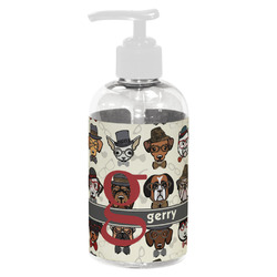 Hipster Dogs Plastic Soap / Lotion Dispenser (8 oz - Small - White) (Personalized)