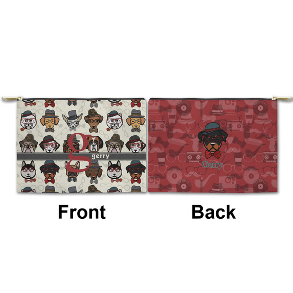 Hipster Dogs Small Zipper Pouch Approval (Front and Back)