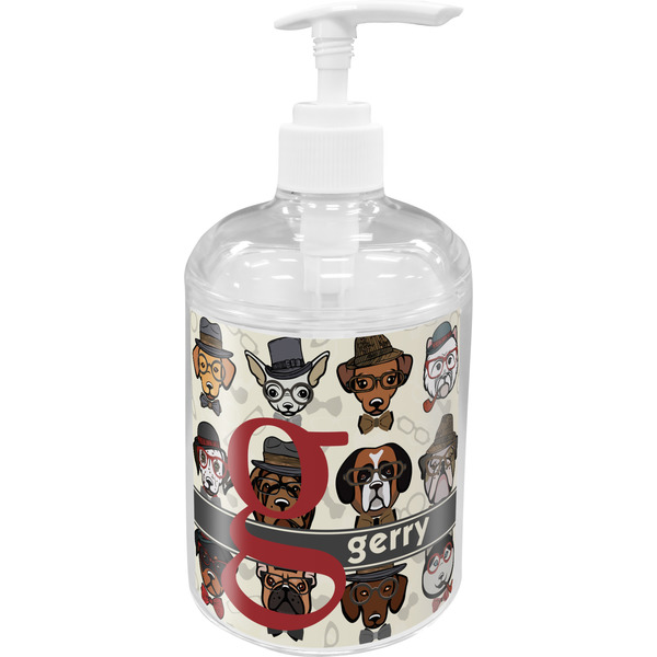 Custom Hipster Dogs Acrylic Soap & Lotion Bottle (Personalized)