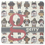 Hipster Dogs Square Rubber Backed Coaster (Personalized)