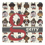 Hipster Dogs Square Decal (Personalized)