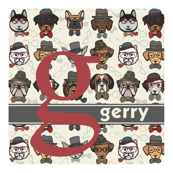 Custom Hipster Dogs Square Decal - Medium (Personalized)