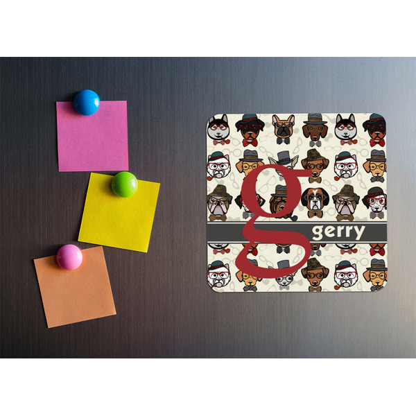 Hipster Dogs Square Fridge Magnet - LIFESTYLE