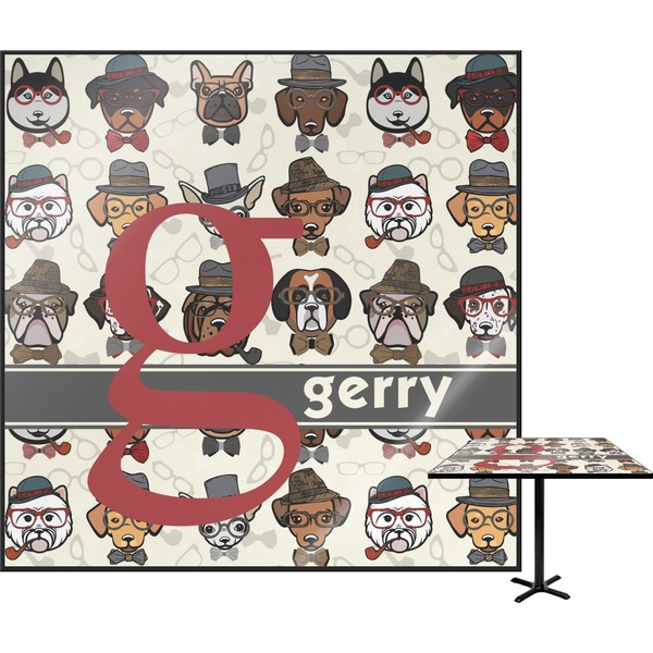 Custom Hipster Dogs Square Table Top (Personalized)