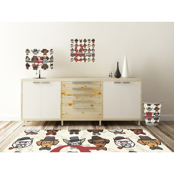 Hipster Dogs Square Wall Decal Wooden Desk