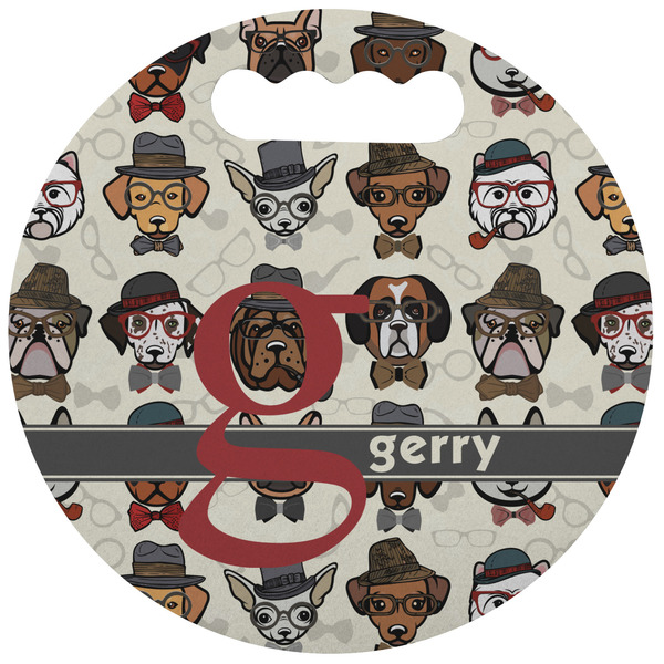 Custom Hipster Dogs Stadium Cushion (Round) (Personalized)