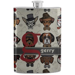 Hipster Dogs Stainless Steel Flask (Personalized)
