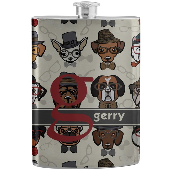 Custom Hipster Dogs Stainless Steel Flask (Personalized)