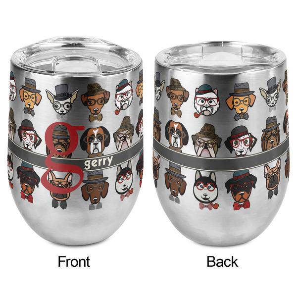Hipster Dogs Stemless Wine Tumbler - Full Print - Approval
