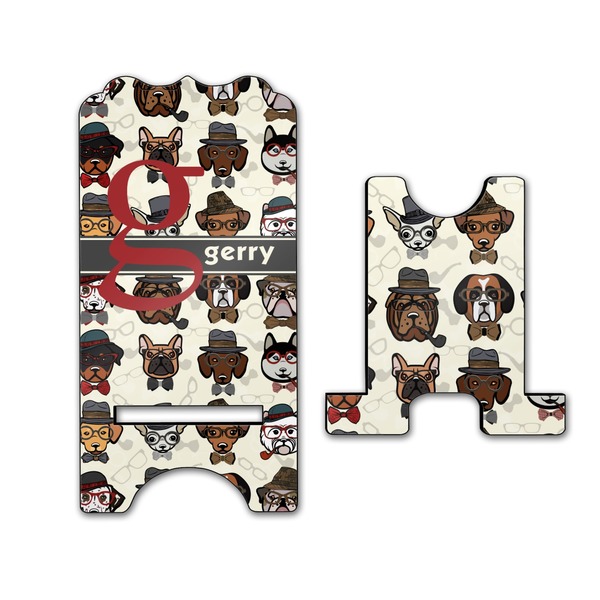 Hipster Dogs Stylized Phone Stand - Front & Back - Large
