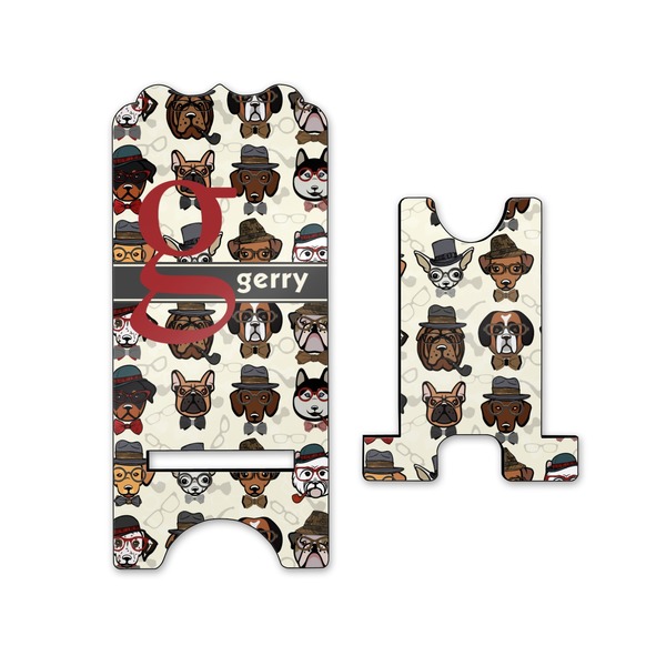 Hipster Dogs Stylized Phone Stand - Front & Back - Small