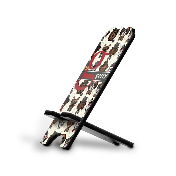 Custom Hipster Dogs Stylized Cell Phone Stand - Large (Personalized)