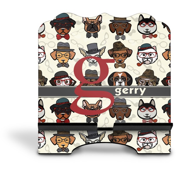 Hipster Dogs Stylized Tablet Stand - Front without iPad
