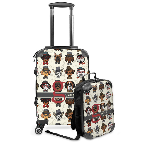 Custom Hipster Dogs Kids 2-Piece Luggage Set - Suitcase & Backpack (Personalized)