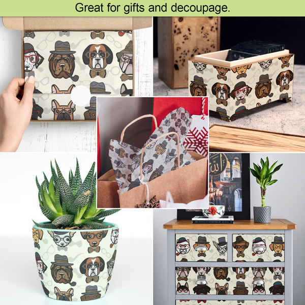 Hipster Dogs Tissue Paper - In Use Collage