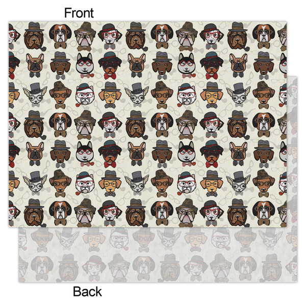 Hipster Dogs Tissue Paper - Lightweight - Large - Front & Back