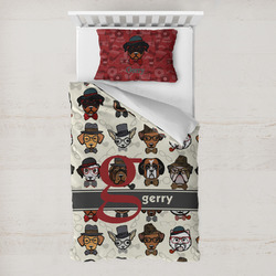 Hipster Dogs Toddler Bedding w/ Name and Initial