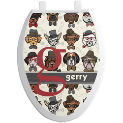 Hipster Dogs Toilet Seat Decal - Elongated (Personalized)