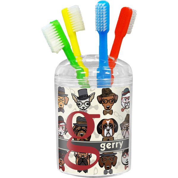 Custom Hipster Dogs Toothbrush Holder (Personalized)
