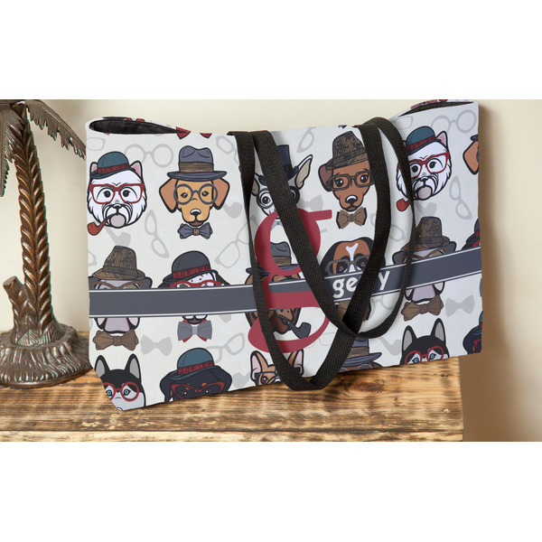 Hipster Dogs Tote w/Black Handles - Lifestyle View