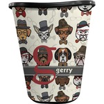 Hipster Dogs Waste Basket - Single Sided (Black) (Personalized)