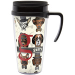 Hipster Dogs Acrylic Travel Mug with Handle (Personalized)