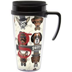 Hipster Dogs Acrylic Travel Mug with Handle (Personalized)