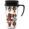 Hipster Dogs Travel Mug with Black Handle - Front